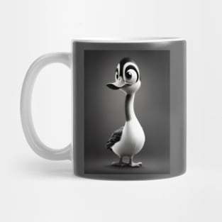 Cute funny duck black and white style Mug